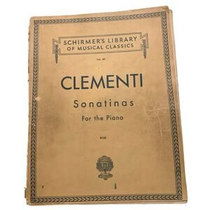Vintage 1939 Muzio CLEMENTI Sonatinas for Piano Schirmer's Library Sheet Music